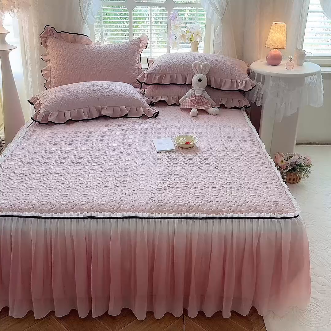 91家纺网 家纺一手货源 找家纺 （总）金盛皇朝家纺 2025新款渐变色床裙四件套