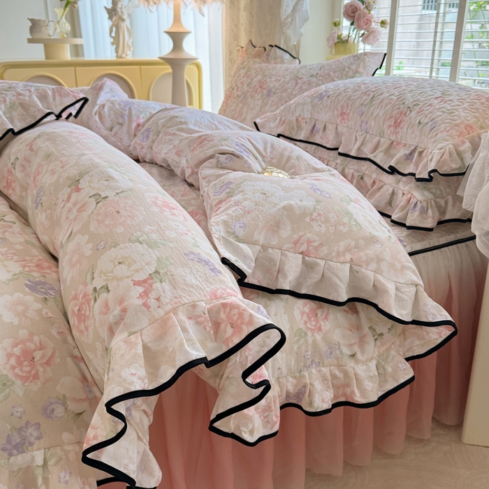 91家纺网 家纺一手货源 找家纺 （总）金盛皇朝家纺 2025新款渐变色床裙四件套