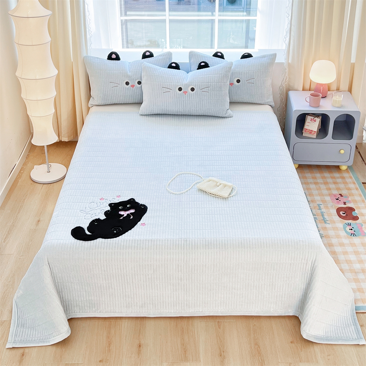 （总）曼町家居 2025新款秋冬加厚牛奶绒防滑单床盖系列