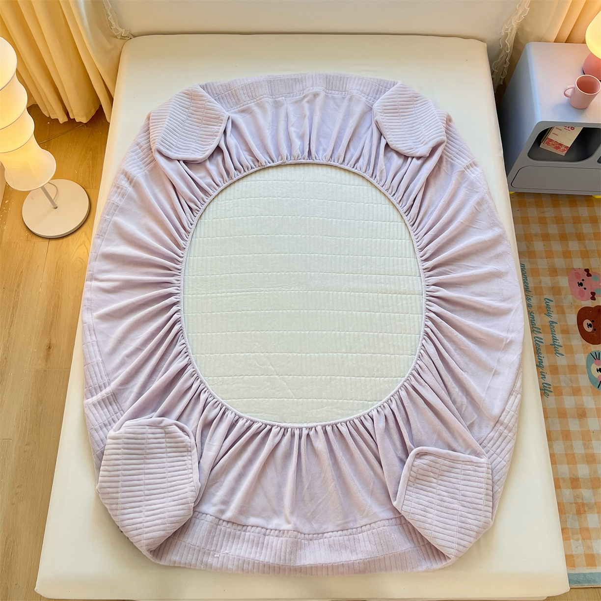 91家纺网 家纺一手货源 找家纺 （总）曼町家居 2025新款秋冬加厚牛奶绒防滑单床笠系列