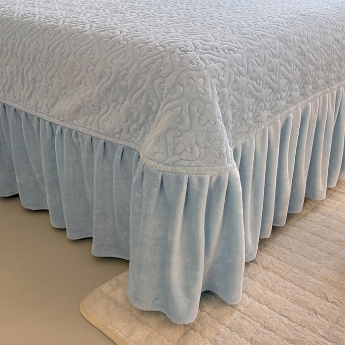 91家纺网 家纺一手货源 找家纺 绒棉世家 2025秋冬新款法式韩版花边款加厚牛奶绒双面宝宝绒四件套 秘密花园-兰