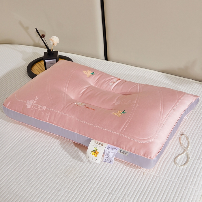 91家纺网 家纺一手货源 找家纺 万聚凯枕芯 2025新款莫代尔枕头枕芯 粉色