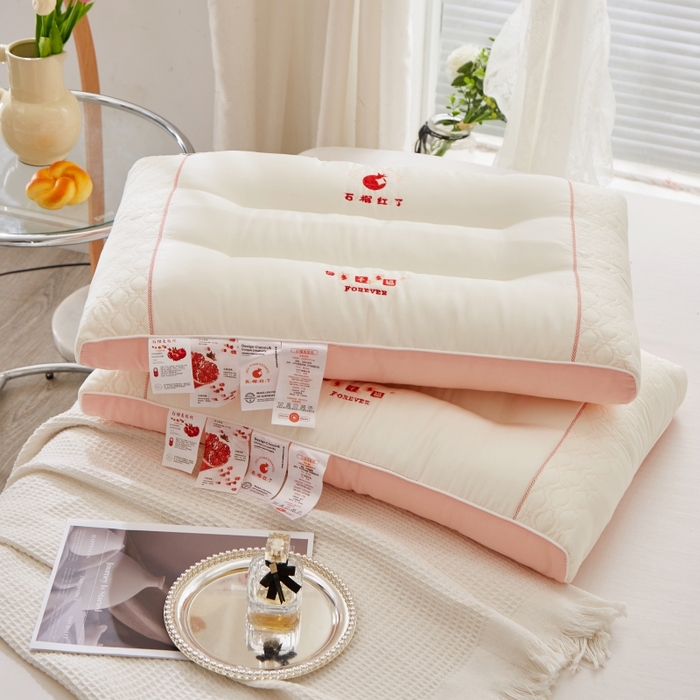 万聚凯枕芯 2025新款莫代尔枕头枕芯 石榴红了