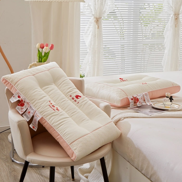 91家纺网 家纺一手货源 找家纺 万聚凯枕芯 2025新款莫代尔枕头枕芯 石榴红了