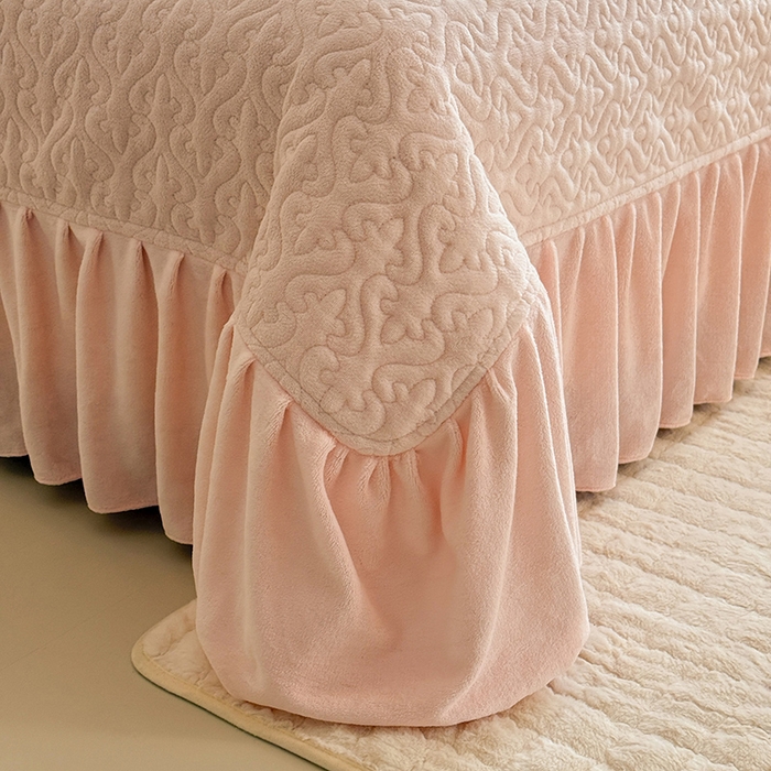 91家纺网 家纺一手货源 找家纺 （总）绒棉世家 2025秋冬新款法式韩版花边款加厚牛奶绒双面宝宝绒四件套