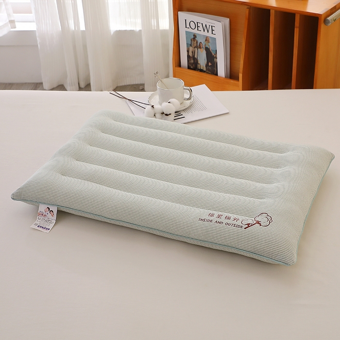 91家纺网 家纺一手货源 找家纺 万聚凯枕芯 2025新款棉里棉外枕 枕头枕芯 绿色