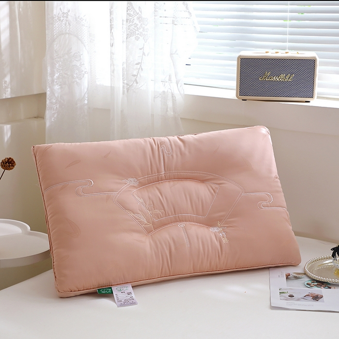 91家纺网 家纺一手货源 找家纺 万聚凯枕芯 2025新款竹影定型枕头枕芯 粉色