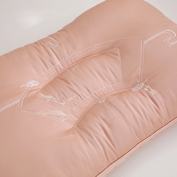 91家纺网 家纺一手货源 找家纺 万聚凯枕芯 2025新款竹影定型枕头枕芯 粉色