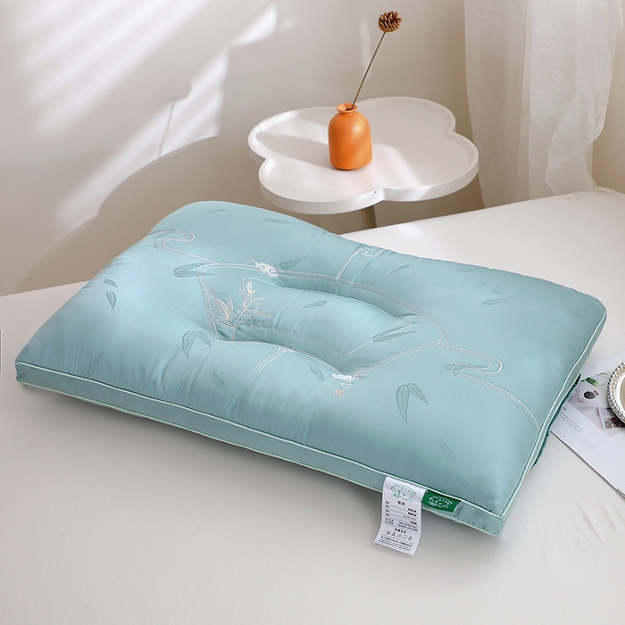 91家纺网 家纺一手货源 找家纺 万聚凯枕芯 2025新款竹影定型枕头枕芯 蓝色