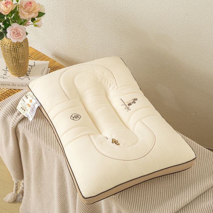 91家纺网 家纺一手货源 找家纺 万聚凯枕芯 2025新款姜舒暖护颈枕 枕头枕芯 黄色