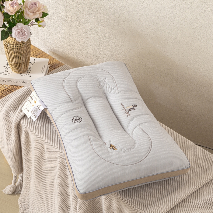 91家纺网 家纺一手货源 找家纺 万聚凯枕芯 2025新款姜舒暖护颈枕 枕头枕芯 灰色