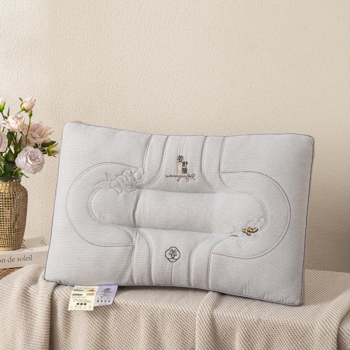 91家纺网 家纺一手货源 找家纺 万聚凯枕芯 2025新款姜舒暖护颈枕 枕头枕芯 灰色