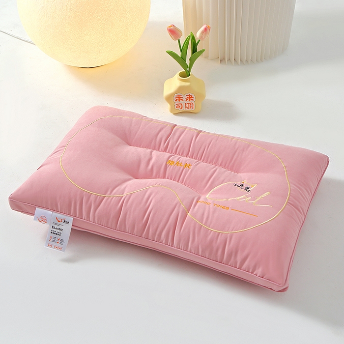 万聚凯枕芯 2025新款猫肚枕头枕芯 粉色