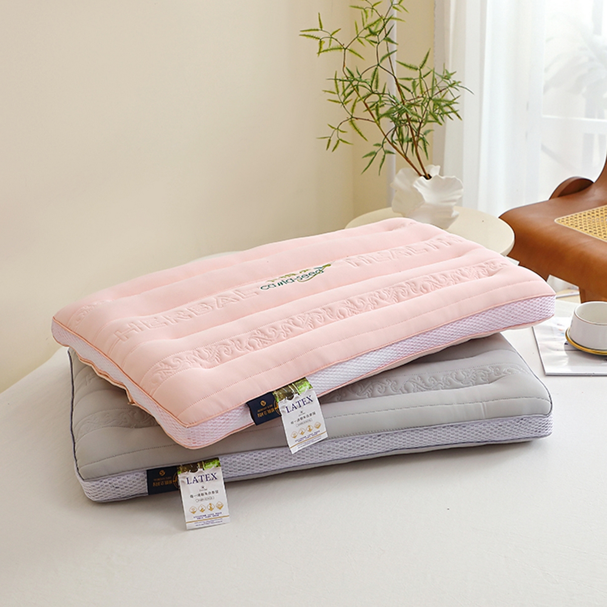 91家纺网 家纺一手货源 找家纺 万聚凯枕芯 2025新款小植决定型枕 枕头枕芯 组图仅供参考