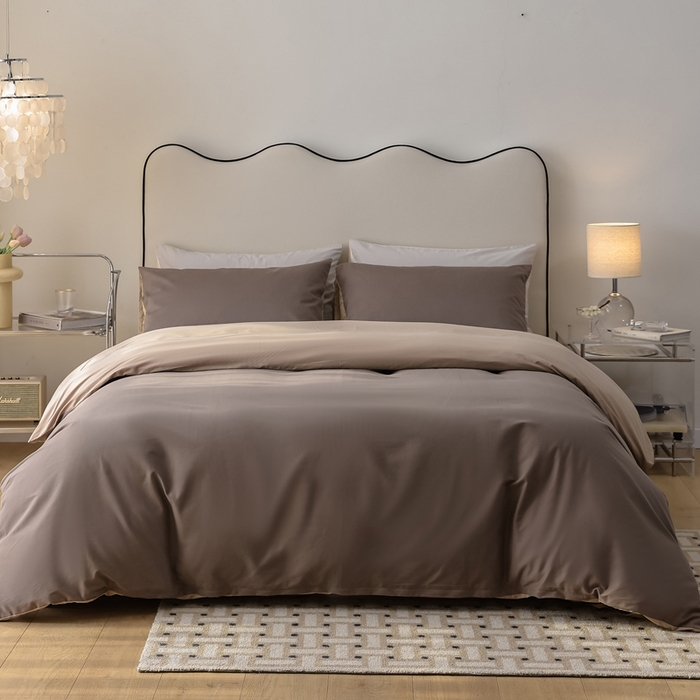 （总）ONE TWO ONE 121 2025新款A类高支高密全棉陶瓷磨毛（小cr ）纯色四件套