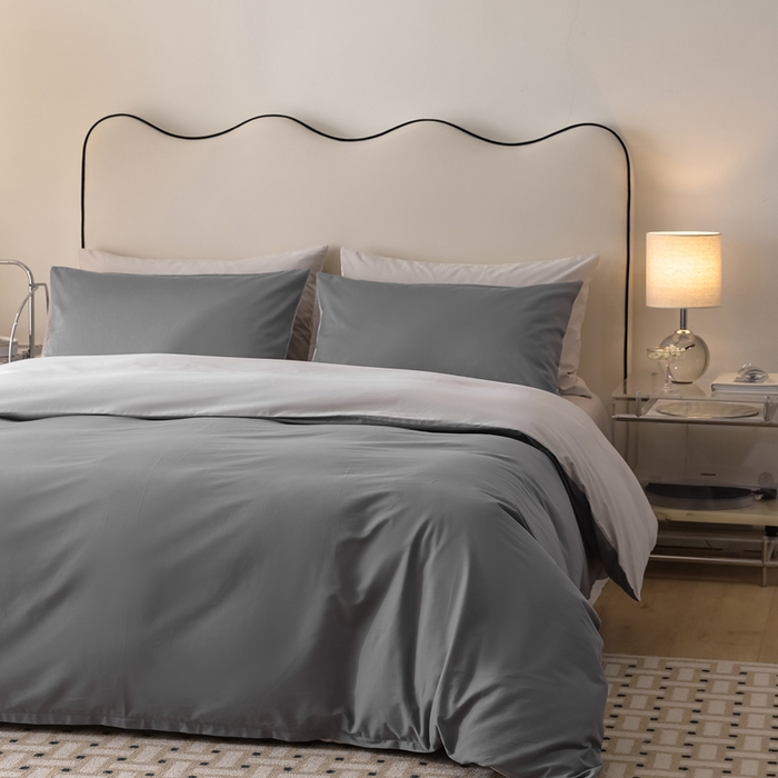 91家纺网 家纺一手货源 找家纺 ONE TWO ONE 121 2025新款A类高支高密全棉陶瓷磨毛（小cr ）纯色四件套 高级灰奶玉