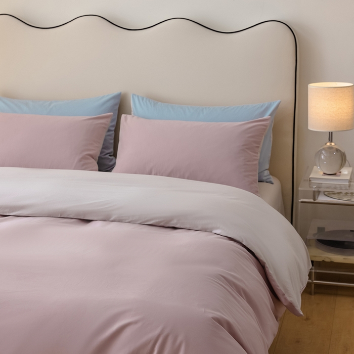 91家纺网 家纺一手货源 找家纺 ONE TWO ONE 121 2025新款A类高支高密全棉陶瓷磨毛（小cr ）纯色四件套 汀香奶玉