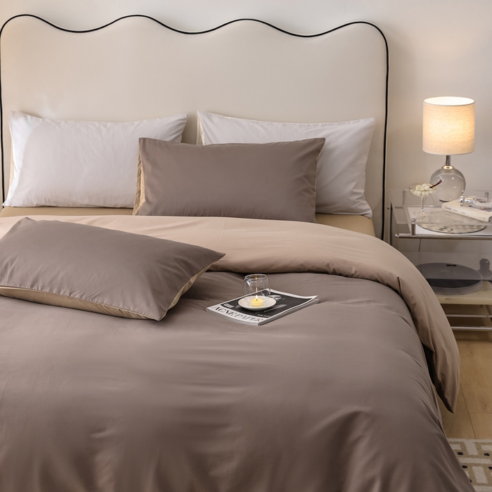 91家纺网 家纺一手货源 找家纺 （总）ONE TWO ONE 121 2025新款A类高支高密全棉陶瓷磨毛（小cr ）纯色四件套