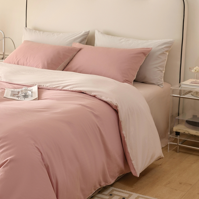 91家纺网 家纺一手货源 找家纺 ONE TWO ONE 121 2025新款A类高支高密全棉陶瓷磨毛（小cr ）纯色四件套 悠悠白灰