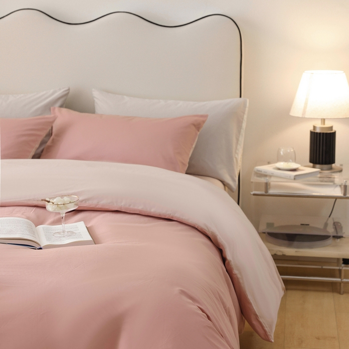 91家纺网 家纺一手货源 找家纺 ONE TWO ONE 121 2025新款A类高支高密全棉陶瓷磨毛（小cr ）纯色四件套 悠悠白灰