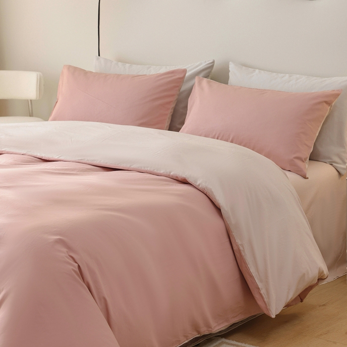 91家纺网 家纺一手货源 找家纺 ONE TWO ONE 121 2025新款A类高支高密全棉陶瓷磨毛（小cr ）纯色四件套 悠悠白灰