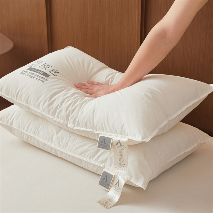 91家纺网 家纺一手货源 找家纺 铺尚美家纺 2025新款A类无荧光原色枕头枕芯单边款立体款学生枕 单边-无染原色