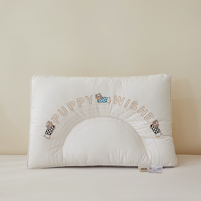 91家纺网 家纺一手货源 找家纺 （总）铺尚美家纺 2025新款刺绣顽皮狗亲子枕头枕芯