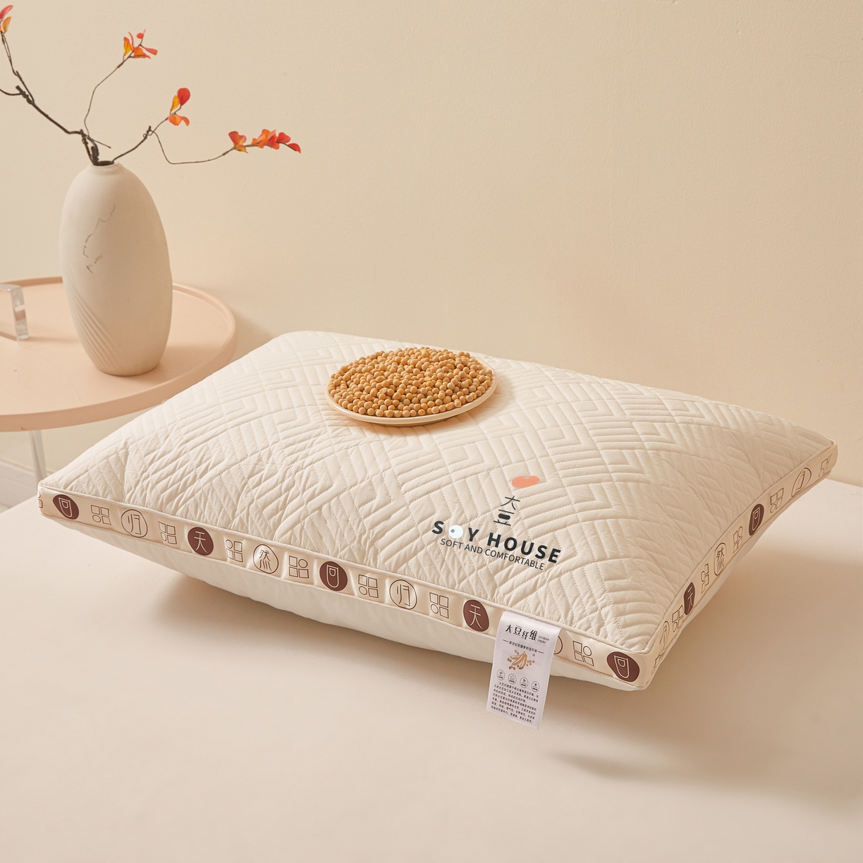 91家纺网 家纺一手货源 找家纺 （总）铺尚美家纺 2025新款大豆金边烫画枕头枕芯性价比冲量款