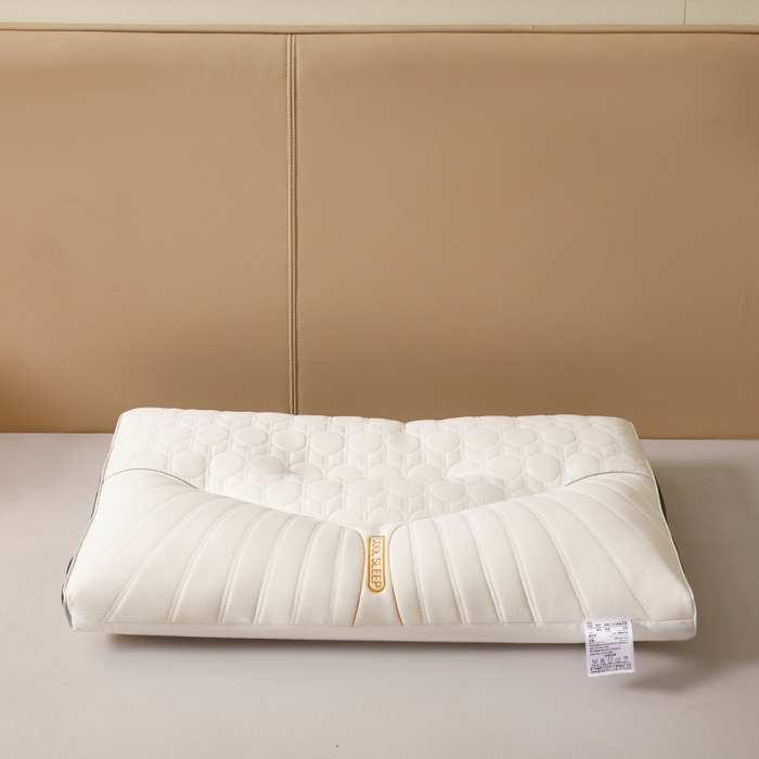 91家纺网 家纺一手货源 找家纺 （总）铺尚美家纺 2025新款COOL刺绣乳胶大豆枕  立体分区枕芯 透气乳胶枕头 绗缝乳胶片