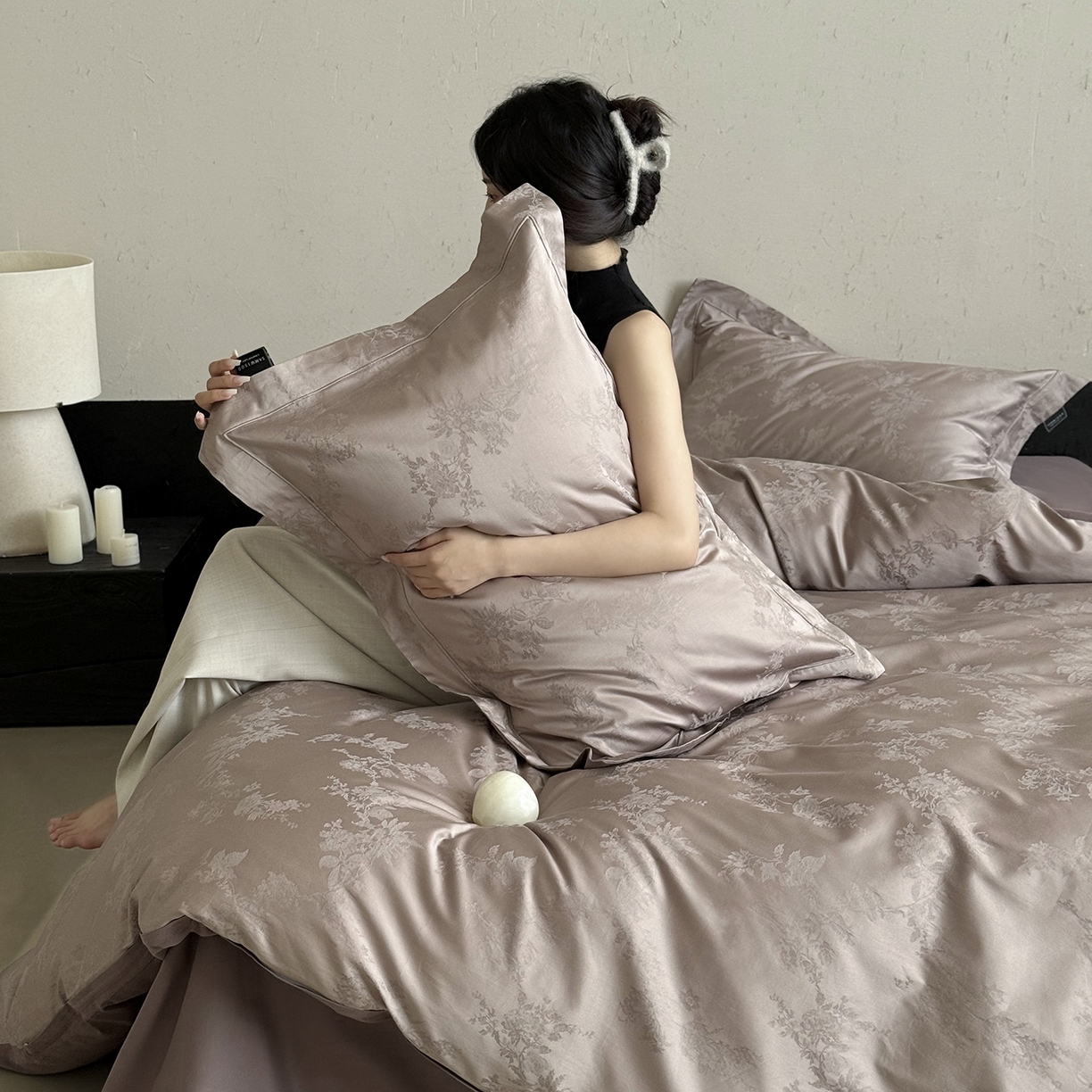 91家纺网 家纺一手货源 找家纺 （总）三味舒屋 2025新款全棉提花磨毛四件套-一枕秋岚