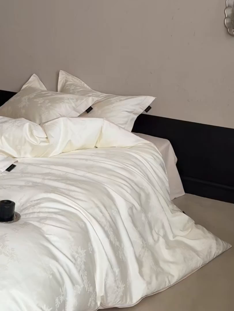 91家纺网 家纺一手货源 找家纺 三味舒屋 2025新款全棉提花磨毛四件套-一枕秋岚 一枕秋岚-月白