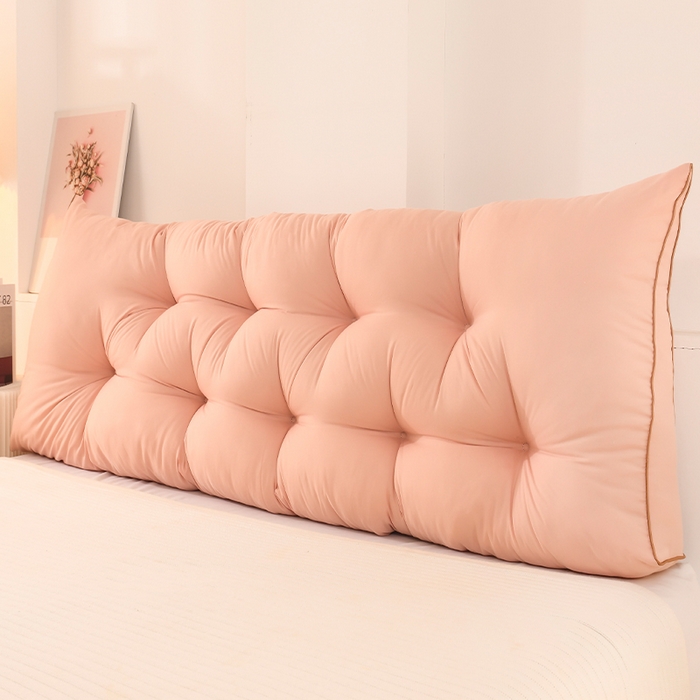 91家纺网 家纺一手货源 找家纺 碧尔家居 2025新款床头靠垫三角床上靠枕卧室榻榻米软包双人大靠背免拆洗 浅粉