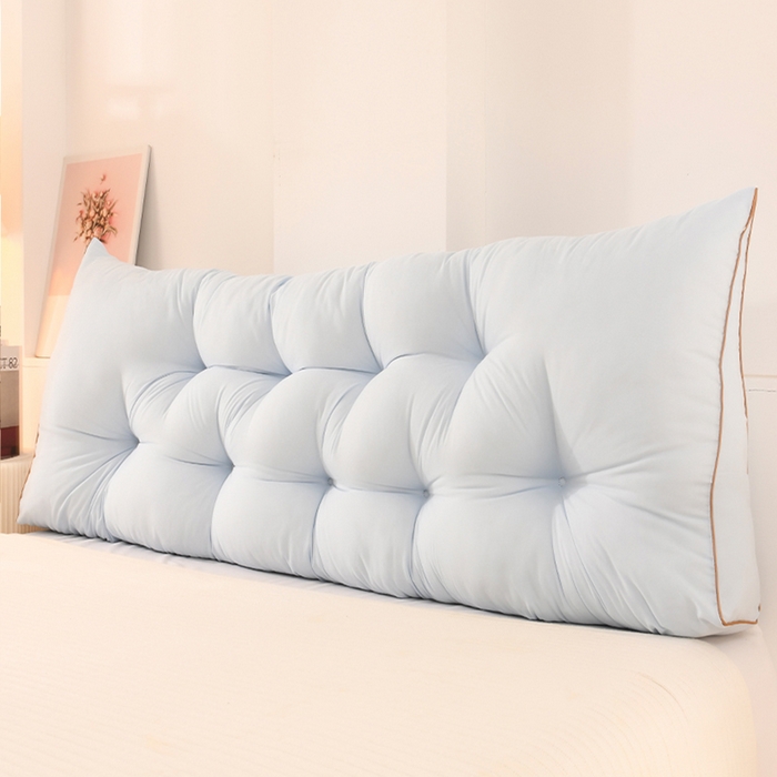 91家纺网 家纺一手货源 找家纺 碧尔家居 2025新款床头靠垫三角床上靠枕卧室榻榻米软包双人大靠背免拆洗 浅蓝