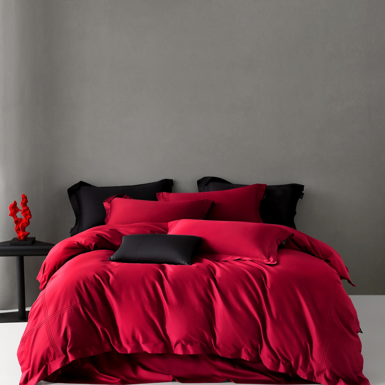 三味舒屋 2025新款三线50s全棉奢简套件四件套-柏林系列 柏林-朗姆酒红