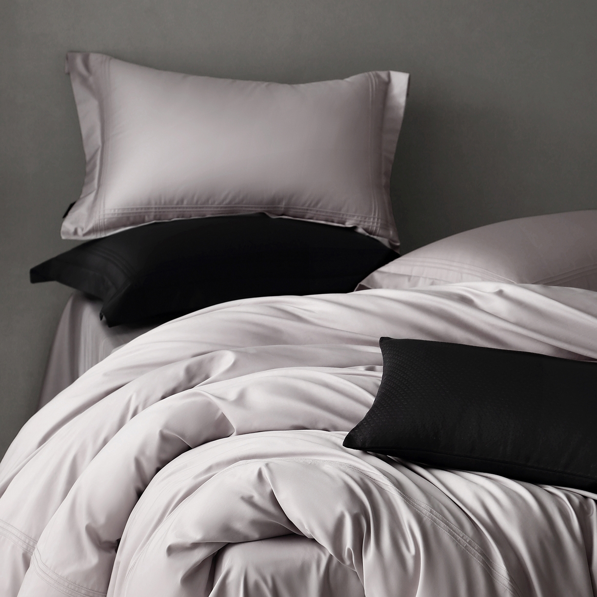 91家纺网 家纺一手货源 找家纺 三味舒屋 2025新款三线50s全棉奢简套件四件套-柏林系列 柏林-浅紫灰