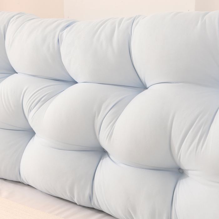 91家纺网 家纺一手货源 找家纺 碧尔家居 2025新款床头靠垫三角床上靠枕卧室榻榻米软包双人大靠背免拆洗 浅蓝