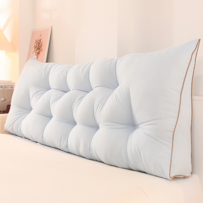 91家纺网 家纺一手货源 找家纺 碧尔家居 2025新款床头靠垫三角床上靠枕卧室榻榻米软包双人大靠背免拆洗 浅蓝