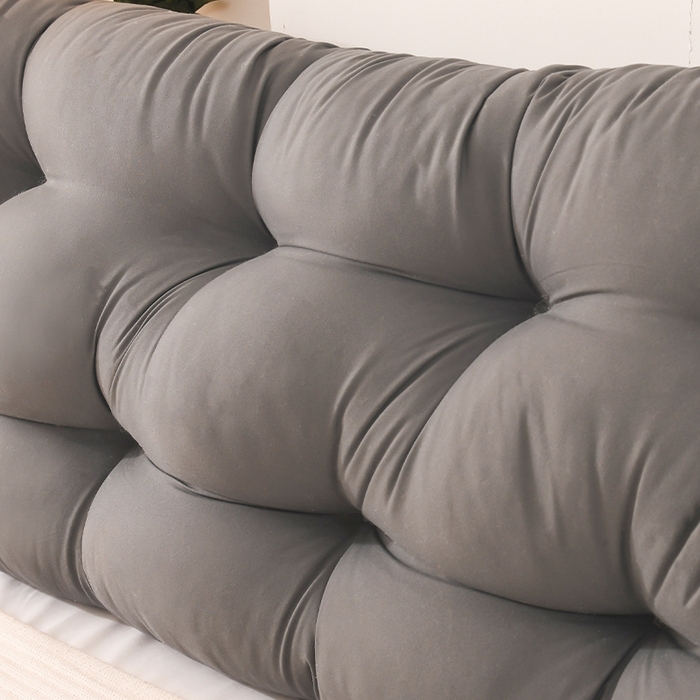 91家纺网 家纺一手货源 找家纺 碧尔家居 2025新款床头靠垫三角床上靠枕卧室榻榻米软包双人大靠背免拆洗 深灰