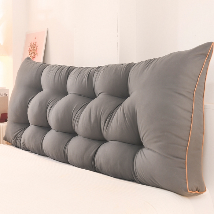 91家纺网 家纺一手货源 找家纺 碧尔家居 2025新款床头靠垫三角床上靠枕卧室榻榻米软包双人大靠背免拆洗 深灰