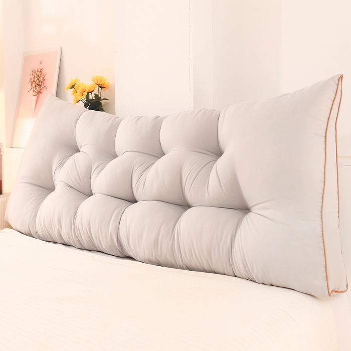 碧尔家居 2025新款床头靠垫三角床上靠枕卧室榻榻米软包双人大靠背免拆洗 银灰