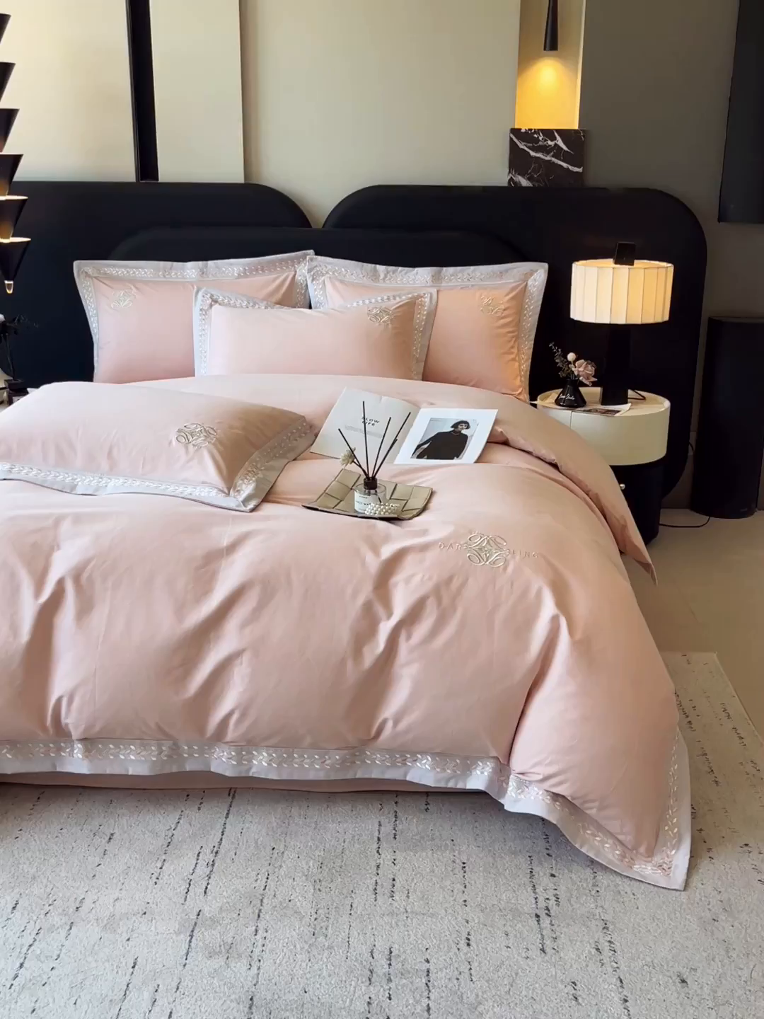 91家纺网 家纺一手货源 找家纺 鼎飞家纺 2025新款全棉磨毛绣花四件套-米娅 米娅-玛卡玉