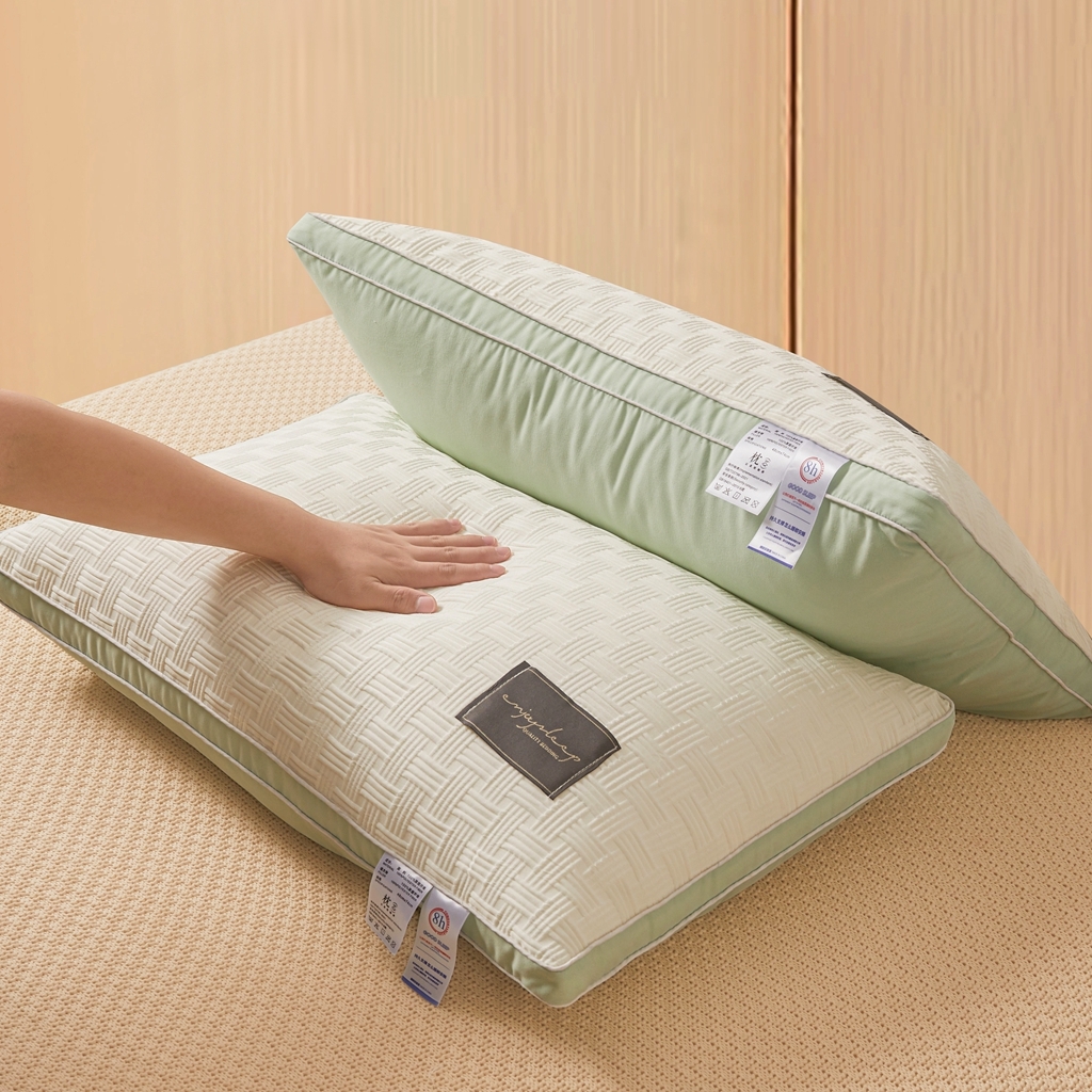 91家纺网 家纺一手货源 找家纺 （总）铺尚美家纺 2025新款针织提花立体枕冲量爆款 高度填充可定制 枕头枕芯