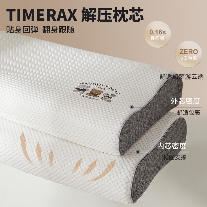 91家纺网 家纺一手货源 找家纺 （总）铺尚美家纺 2025新款卡通小熊 记忆枕芯 记忆棉护颈枕芯 太空记忆枕芯 儿童记忆枕 低枕芯多尺寸