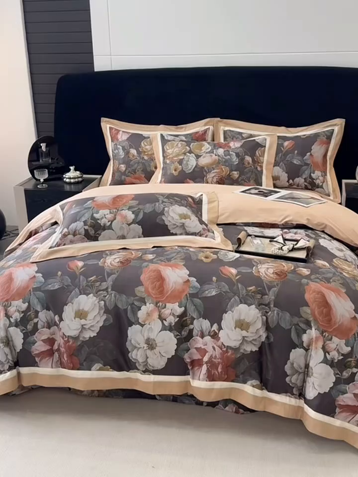 91家纺网 家纺一手货源 找家纺 （总）小欢喜 2025新款50全棉数码印花四件套全棉四件套