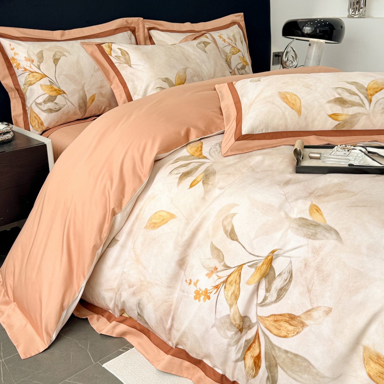 91家纺网 家纺一手货源 找家纺 小欢喜 2025新款50全棉数码印花四件套全棉四件套 芳华