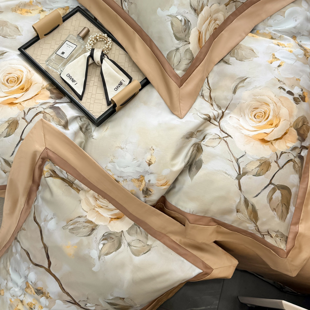 91家纺网 家纺一手货源 找家纺 小欢喜 2025新款50全棉数码印花四件套全棉四件套 瑰梦情缘