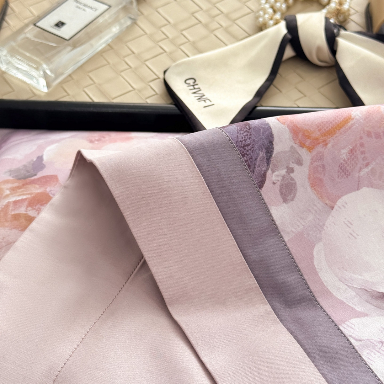 91家纺网 家纺一手货源 找家纺 小欢喜 2025新款50全棉数码印花四件套全棉四件套 满庭芳