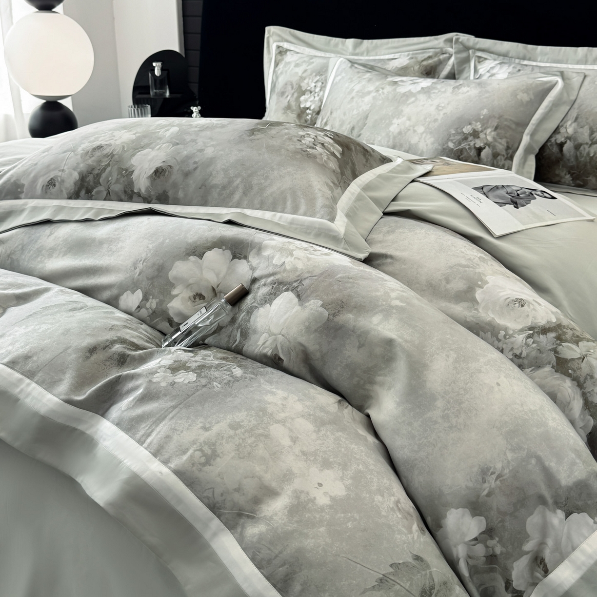 91家纺网 家纺一手货源 找家纺 小欢喜 2025新款50全棉数码印花四件套全棉四件套 墨韵青花