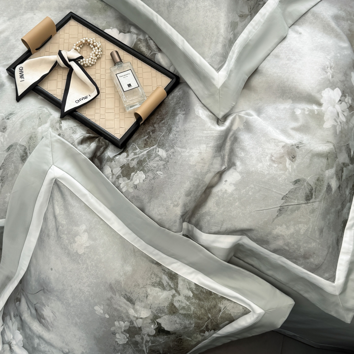 91家纺网 家纺一手货源 找家纺 小欢喜 2025新款50全棉数码印花四件套全棉四件套 墨韵青花