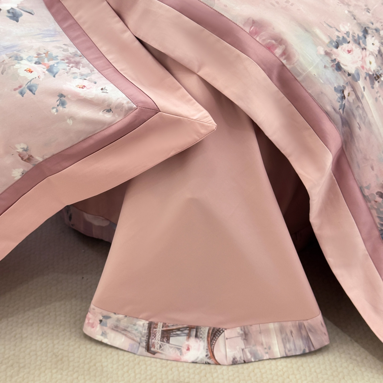 91家纺网 家纺一手货源 找家纺 小欢喜 2025新款50全棉数码印花四件套全棉四件套 塞纳森瑤